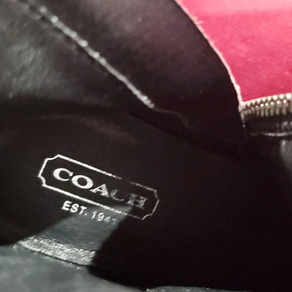 Coach tall heeled black leather silver hardware boots - Picture 9 of 9